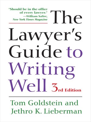 cover image of The Lawyer's Guide to Writing Well